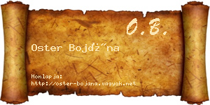 Oster Bojána névjegykártya